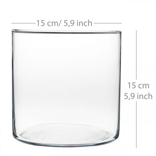 Floristik24 Siervaas glas cilinder helder Ø15cm H15cm
