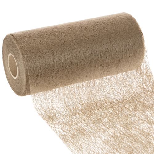 Tafeldecoratierol van vliesstof, 24 cm x 25 m, in bruin, voor feestelijke tafels.
