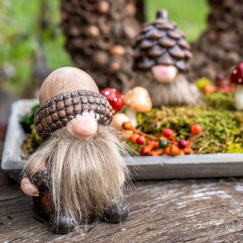Floristik24 Decoratieve kabouter keramische kegels en eikels Assorti H10.5 / 12cm 4st