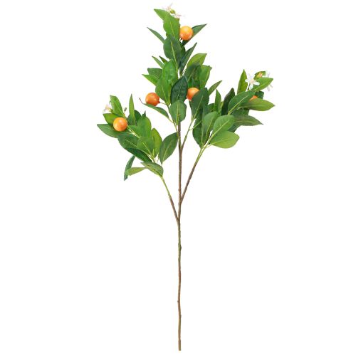 Artikel Decoratieve oranje tak en bloemen Oranje kunsttak 78cm
