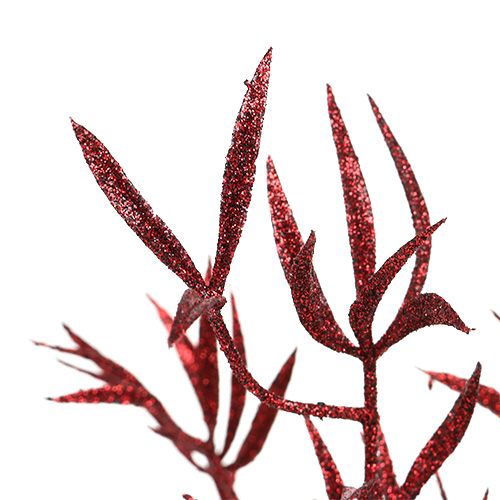 Floristik24 Decoratieve tak rood met mica 69cm 2 st
