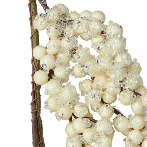 Artikel Decoratieve tak sneeuwbessen winterkrans crème 130cm