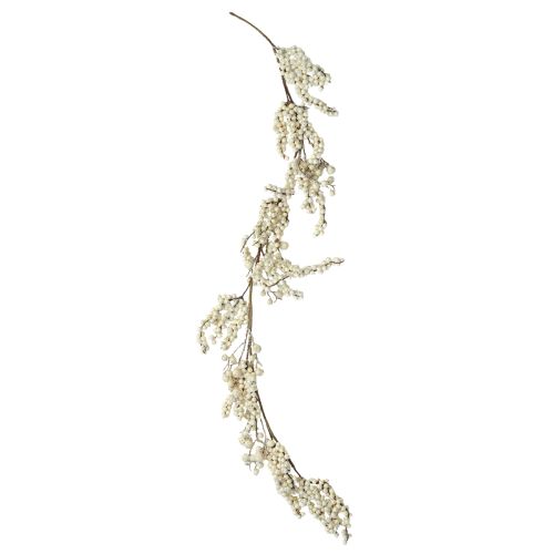 Artikel Decoratieve tak sneeuwbessen winterkrans crème 130cm