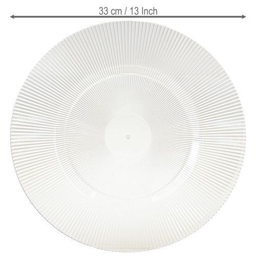 Artikel Decoratief bord met groeven kunststof bord kunststof bord helder Ø33cm