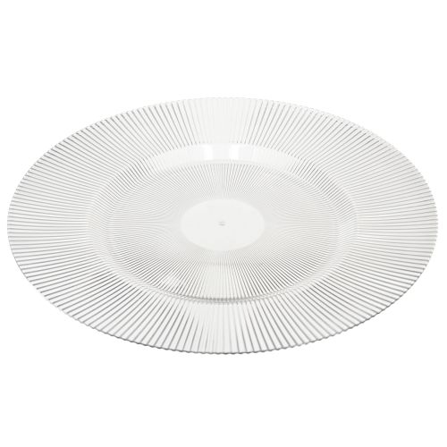 Artikel Decoratief bord met groeven kunststof bord kunststof bord helder Ø33cm
