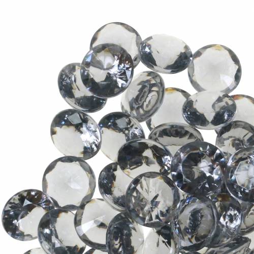 Floristik24 Sierstenen diamant acryl grijs Ø1.2cm 175g sieraden decoratie