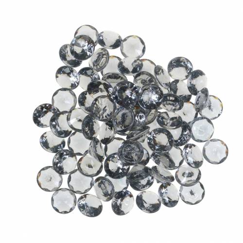 Floristik24 Sierstenen diamant acryl grijs Ø1.2cm 175g sieraden decoratie