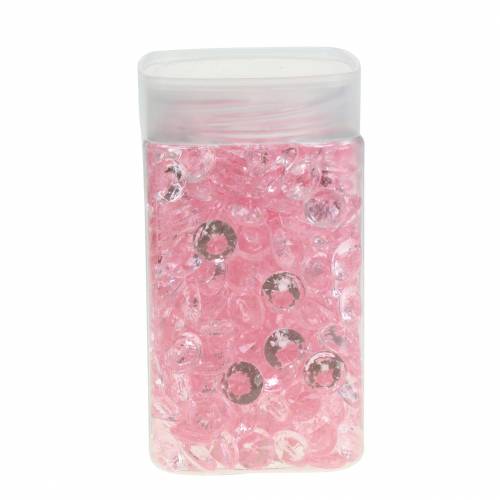 Floristik24 Sierstenen diamant acryl lichtroze Ø1.2cm 175g voor verjaardagsdecoratie