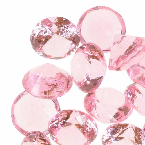 Floristik24 Sierstenen diamant acryl lichtroze Ø1.8cm 150g strooidecoratie voor op tafel