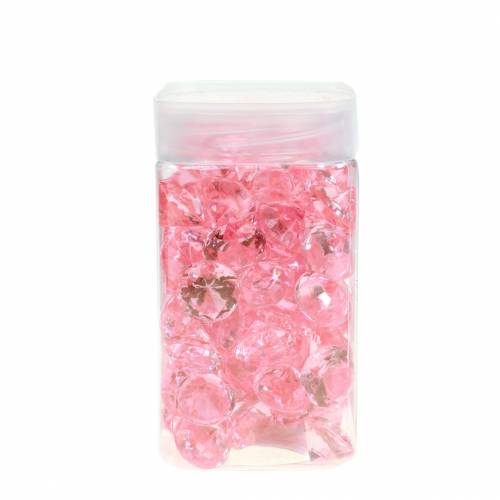 Floristik24 Sierstenen diamant acryl lichtroze Ø1.8cm 150g strooidecoratie voor op tafel