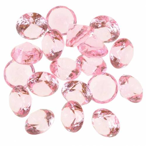 Floristik24 Sierstenen diamant acryl lichtroze Ø1.8cm 150g strooidecoratie voor op tafel