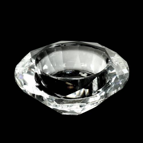 Waxinelichthouder kandelaar diamant helder Ø7cm