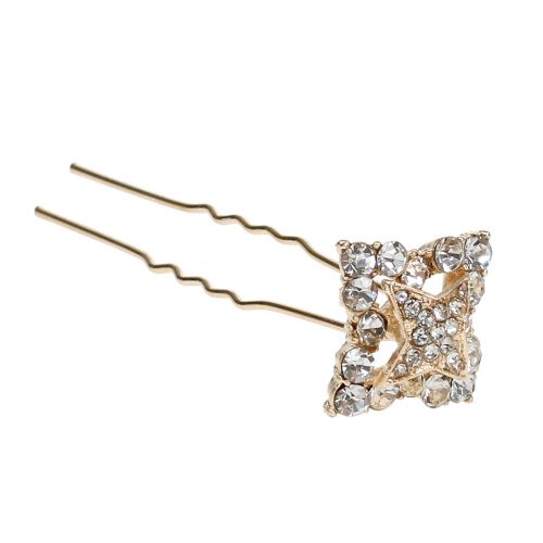 Diamantnaalden trouwdecoratie goud 7cm 9 st