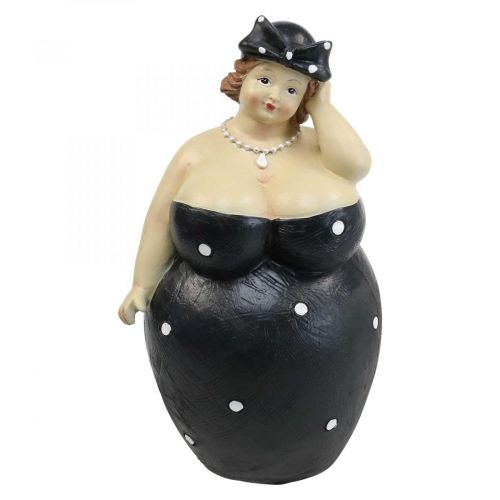 Decoratief figuur mollige vrouw, figuur dikke dame, badkamerdecoratie H23cm