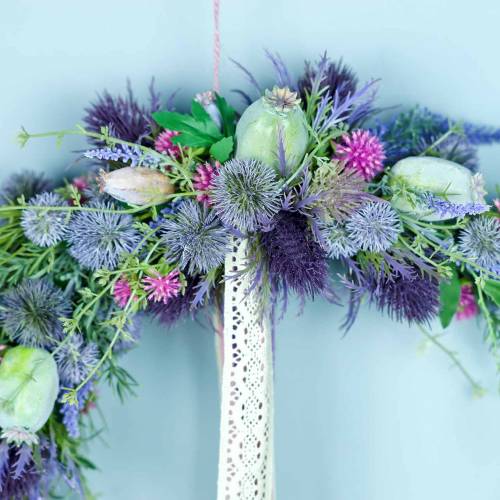 Floristik24 Distel kunsttak blauw-violet 68cm 3st