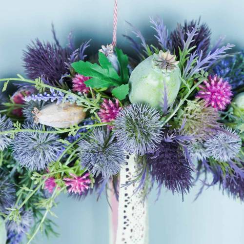 Floristik24 Thistle zijde bloem blauw 56cm 3st