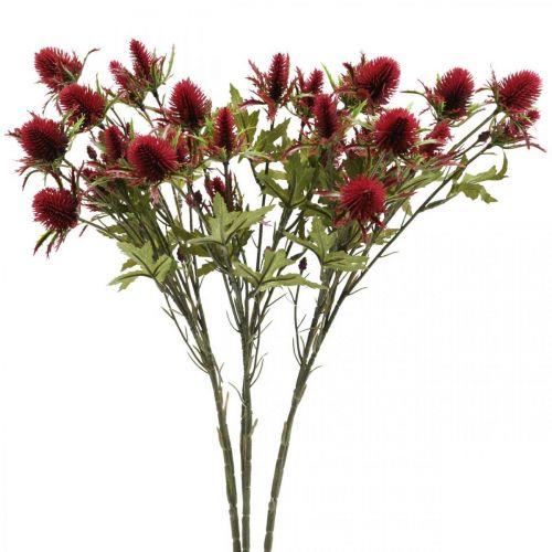 Distel Kunstbloem Rood Bordeaux 10 Bloemhoofdjes 68cm 3st