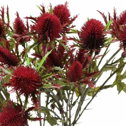 Artikel Distel Kunstbloem Rood Bordeaux 10 Bloemhoofdjes 68cm 3st
