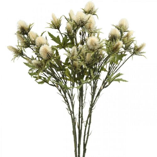 Floristik24 Distel kunsttak creme 10 bloemhoofdjes 68cm 3st