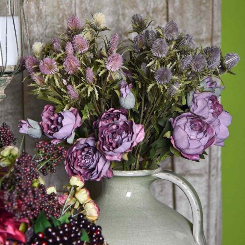 Artikel Thistle Kunststengel Bloem Roze 10 Bloemhoofdjes 68cm 3st