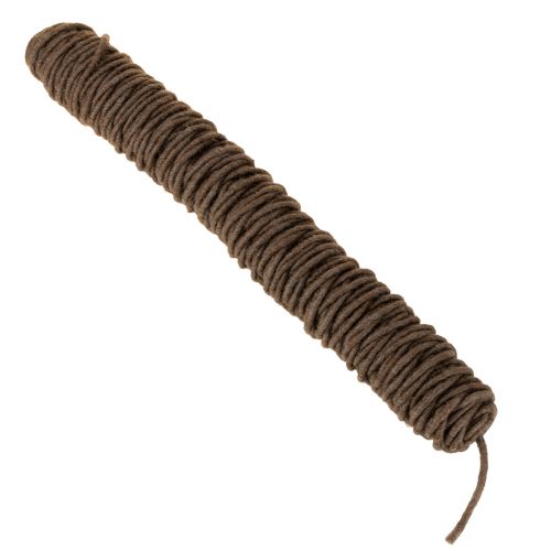 Artikel Bruin wollen koord, 55m decoratief touw voor bloemisterij en knutselen