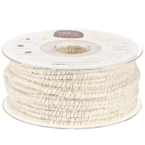 Wick draad glamour wit/goud met draad 33m