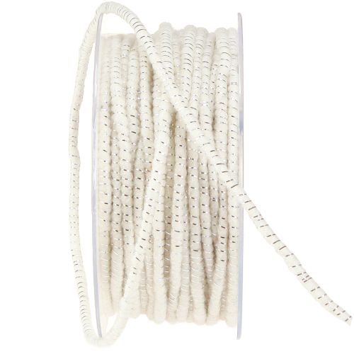 Artikel Wickdraad Glamour Wit/Zilver met draad 33m