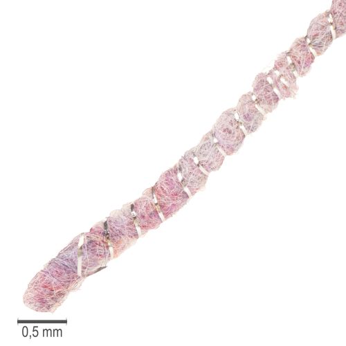 Floristik24 Wollen koord met roze en gouden draad, 5m x 5mm met draad, voor decoratie en knutselen