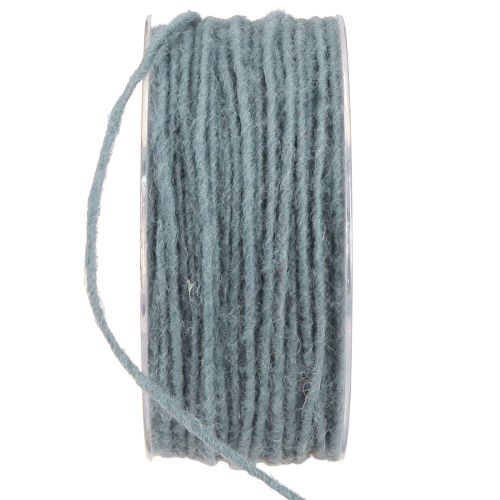 Floristik24 Lontdraad wollen koord viltkoord blauw grijs Ø3mm 100m