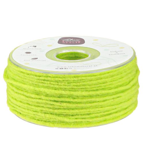 Wick draad wol koord vilt koord lichtgroen B3mm L100m