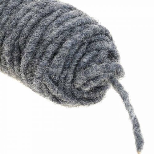 Wick draad viltkoord, viltkoord, wollen koord gemêleerd blauw 55m