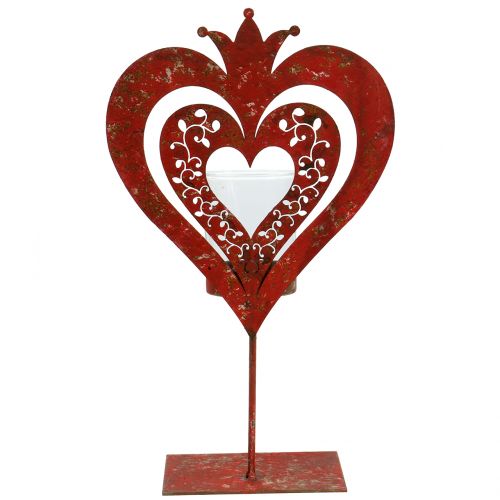 Floristik24 Decoratief hart met lantaarn H26cm