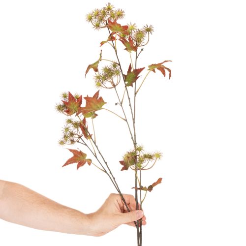 Kunstmatige herfsttak van een amberboom met bladeren en vruchtentrossen, 132 cm | Floristik24.nl
