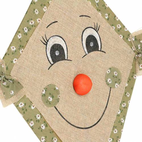 Floristik24 Herfstdecoratie vlieger om op te hangen mintgroen-oud roze / naturel olijfgroen 40cm x 57cm 2st