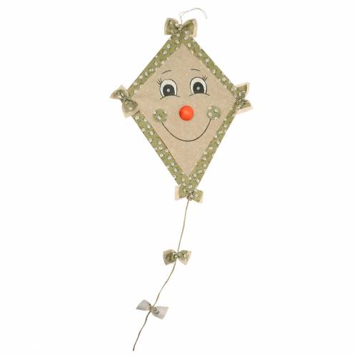 Floristik24 Herfstdecoratie vlieger om op te hangen mintgroen-oud roze / naturel olijfgroen 40cm x 57cm 2st