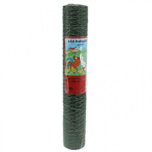 Artikel Zeshoekig gaas groen draad PVC-gecoat gaas 50cm×10m