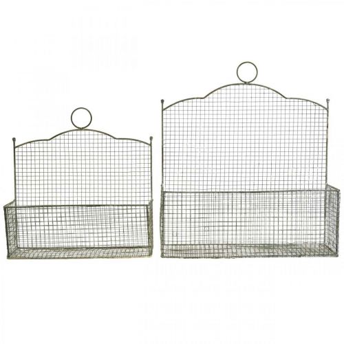 Artikel Draadmand, wandmand, plantenmand Shabby Chic L38/32cm set van 2