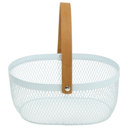 Floristik24 Draadmand met handvat wit 23,5 cm x 18 cm x 10 cm
