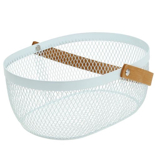 Floristik24 Draadmand met handvat wit 23,5 cm x 18 cm x 10 cm
