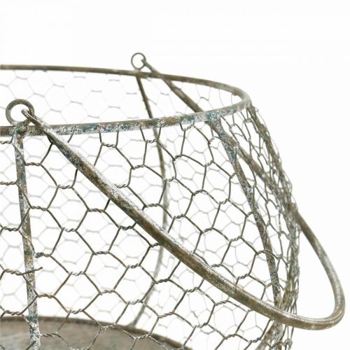 Floristik24 Draadmand shabby chic draadmand tuindecoratie Ø37/26cm set van 2