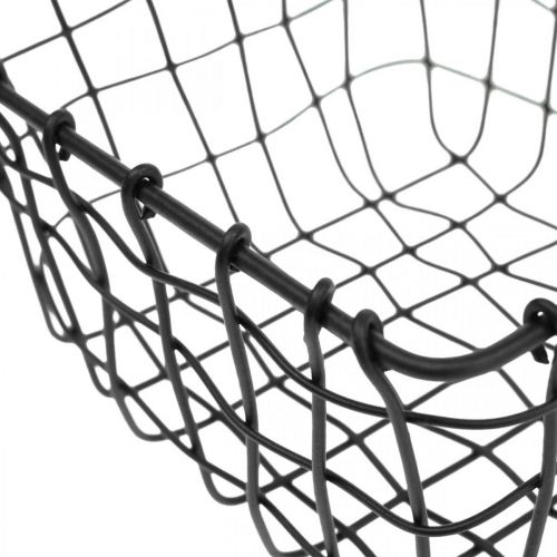 Floristik24 Opbergmand, mand voor opplant, mini draadmand vierkant 12 × 12cm 2st