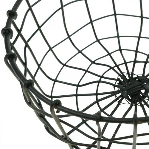 Floristik24 Mand voor opplant, mini draadmand, ronde plantmand Ø12cm H6.5cm 2st
