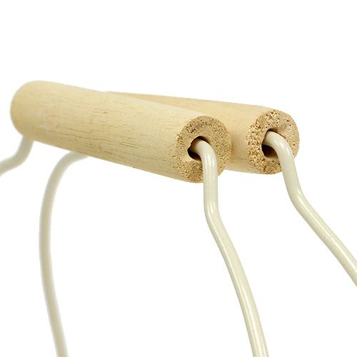 Floristik24 Draadmand ovaal met handvat 27x18cm H13.5cm creme
