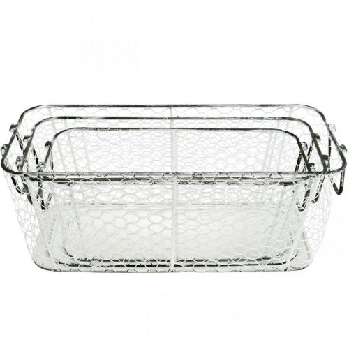 Artikel Draadmand, plantenbak, plantenbak L43.5 / 39.5 / 35cm, set van 3