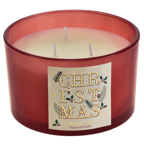 Floristik24 Drie-lontkaars Kerstgeurkaars in een glas kaneelanjer Ø13cm