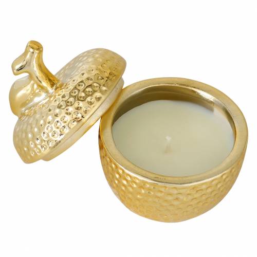 Floristik24 Geurkaars &quot;Spiced Apple&quot; in appel sieradendoosje goud Ø7.2cm H8.5cm