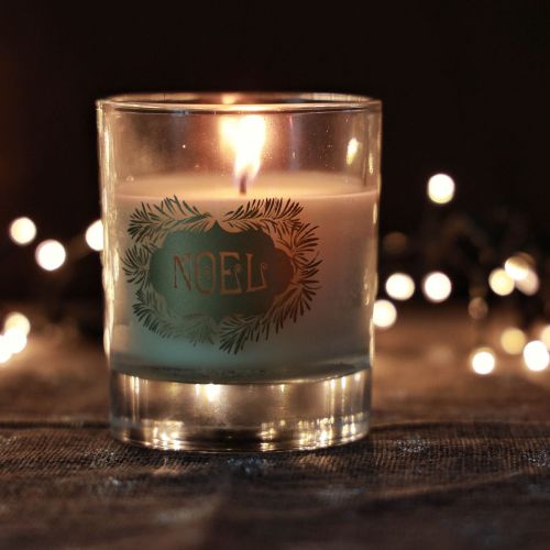Artikel Geurkaars Kerstkaars glas heldere kerstkaars 7,5cm