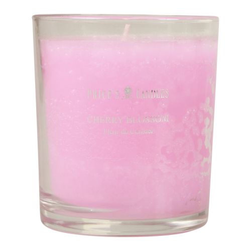 Geurkaars in glas geurkaars kersenbloesem roze H8cm