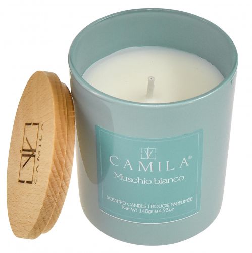 Geurkaars in een glas Camila White Musk Ø7,5cm H8cm