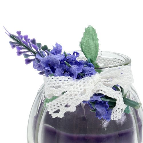 Floristik24 Geurkaarsen lavendel in een glas Ø7cm H7cm 2st